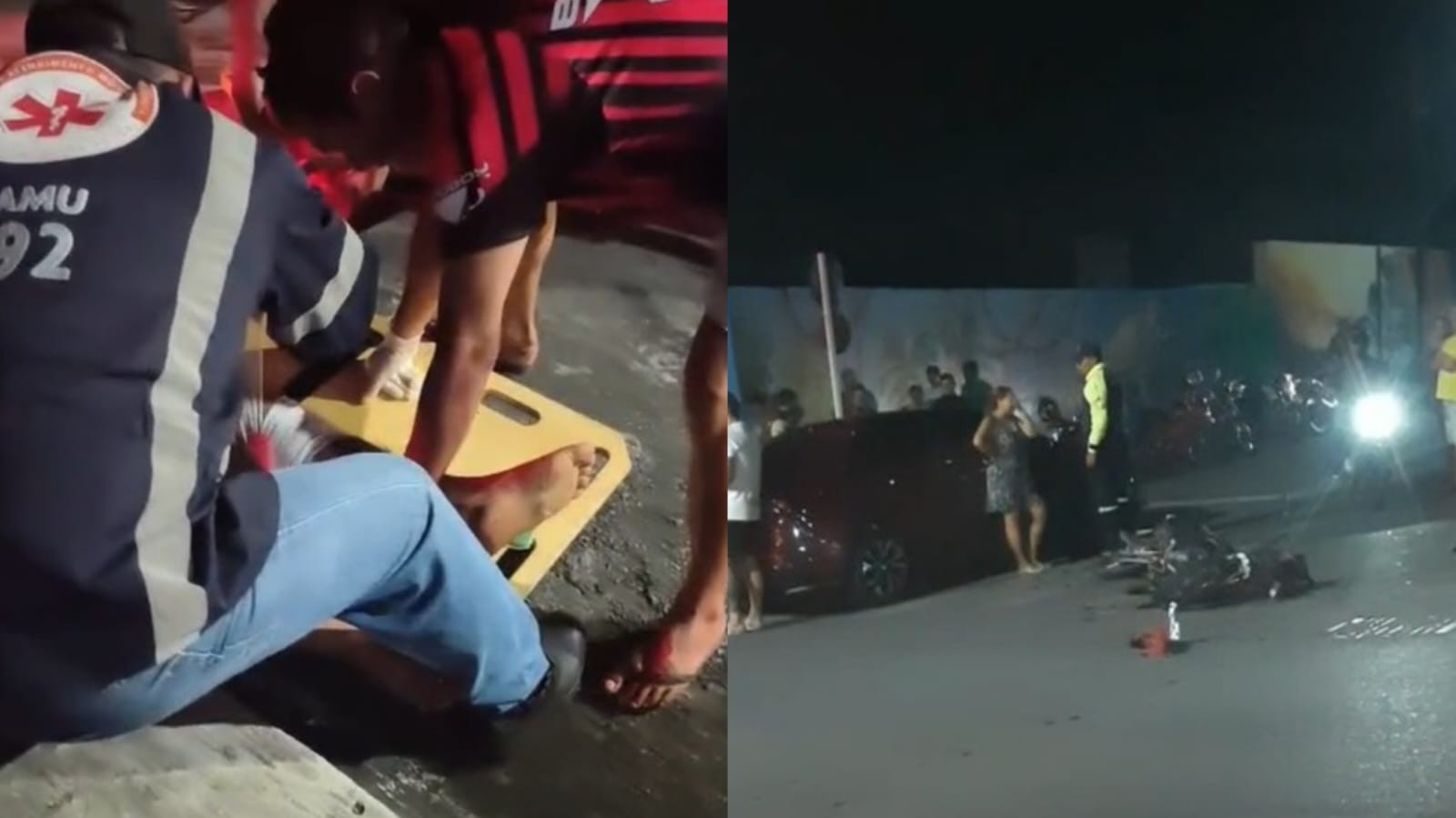 Acidente entre carro e moto deixa duas pessoas feridas no centro de Oriximiná