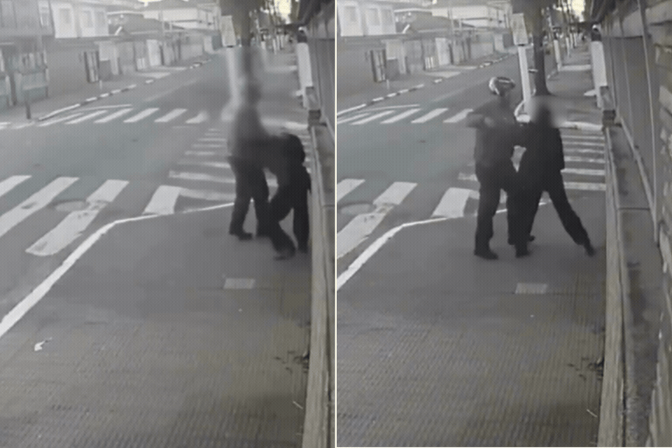 Vídeo mostra mulher fugindo de suspeito que fingiu estar armado em abordagem no litoral de SP