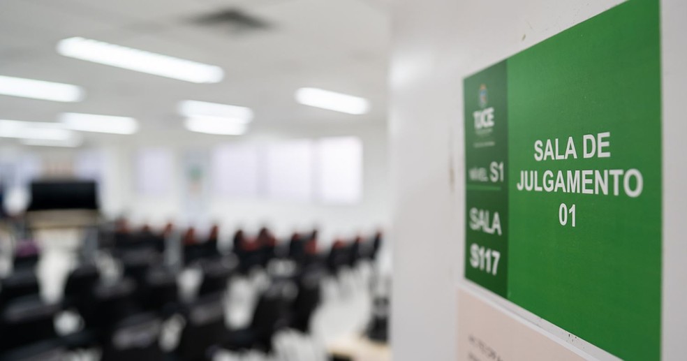 Sala de julgamento da Chacina do Curió - TJCE — Foto: Sara Parente/TJ-CE