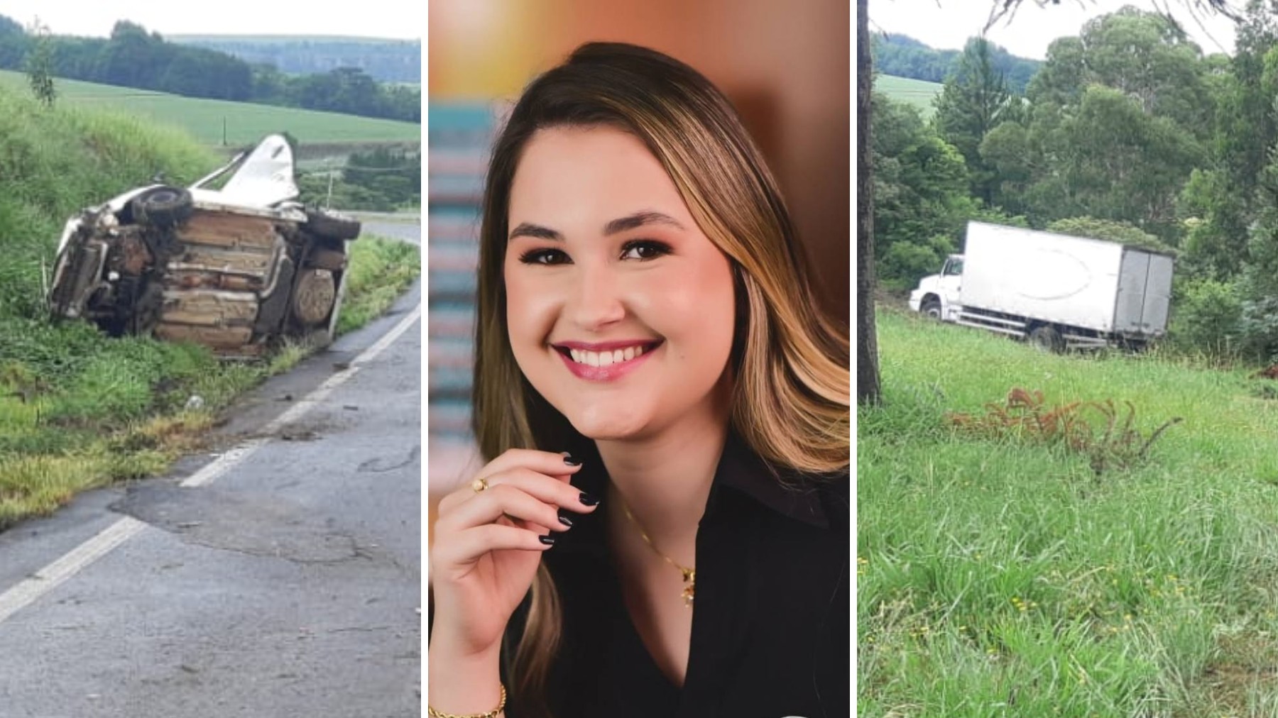 Carro capota e vítimas são atropeladas por caminhão após saírem do veículo no PR: jovem que morreu era recém-casada e estava voltando da praia