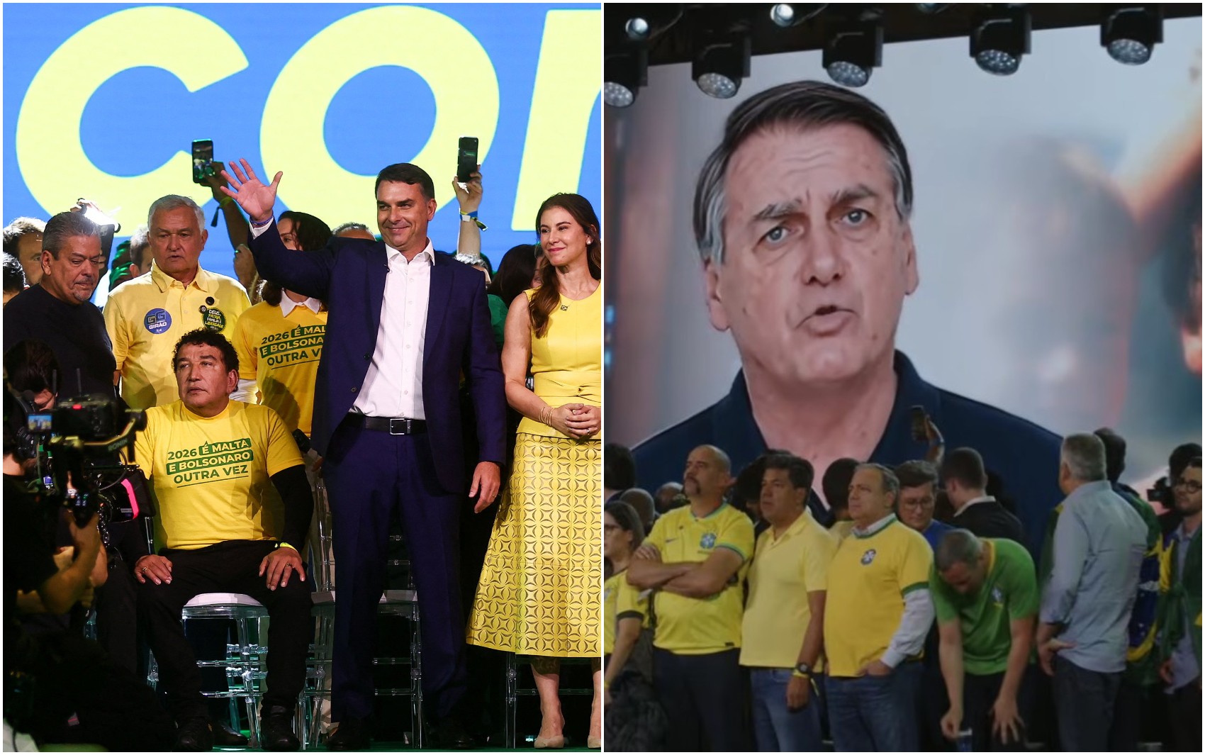 PT aciona TSE contra Flávio e PL por vídeo de Bolsonaro feito com IA exibido na convenção