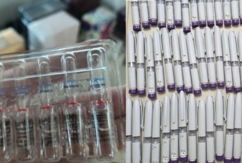 Segundo a PRF, há indícios de que os medicamentos genéricos seriam inseridos nas canetas vazias para revenda como originais — Foto: Polícia Federal