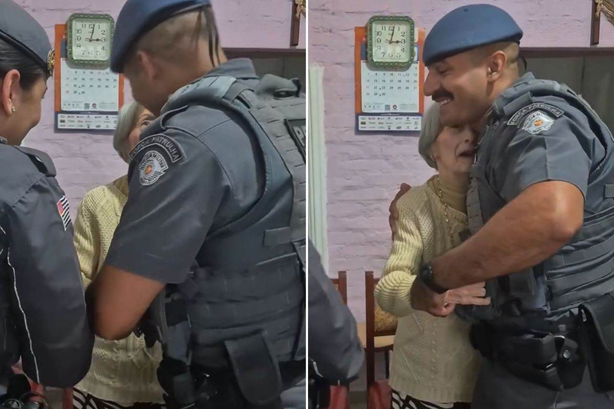 Woman with Alzheimer's reunites with police officers who saved her after choking on the coast of SP; VIDEO