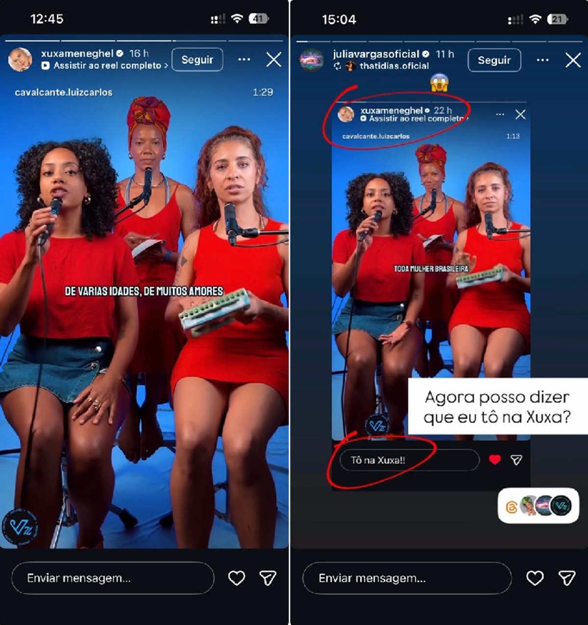 Xuxa compartilha vídeo de cantora de Rio das Ostras em rede social 