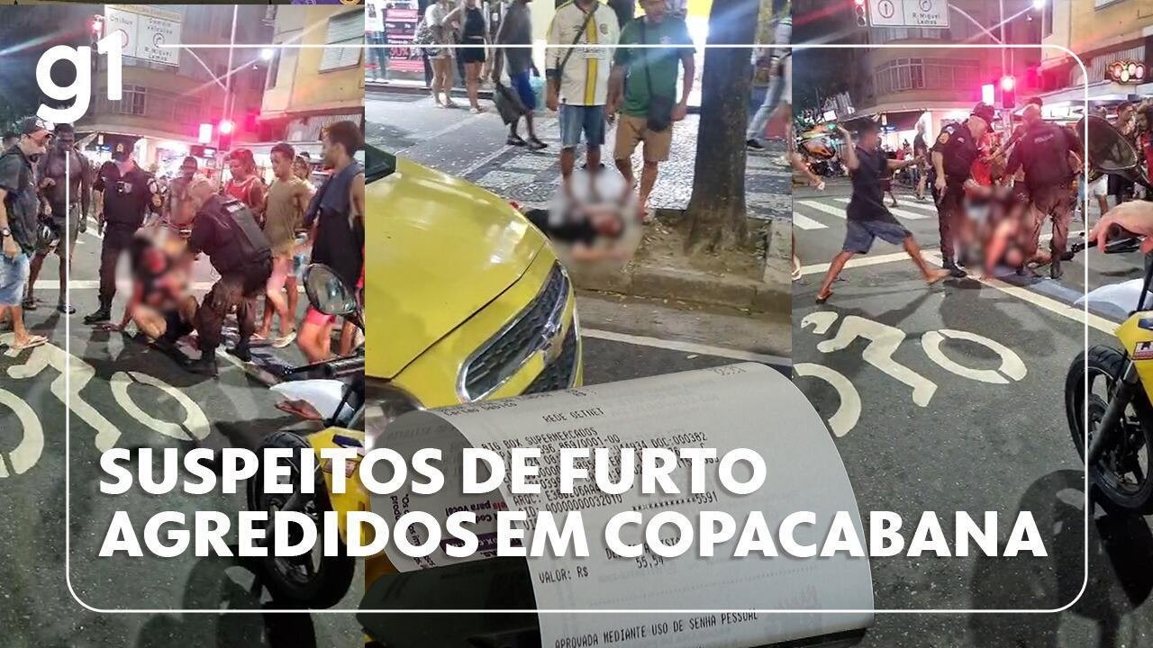 Dupla suspeita de furto é agredida com os socos, ramificando e pisões em copacabana; vídeo