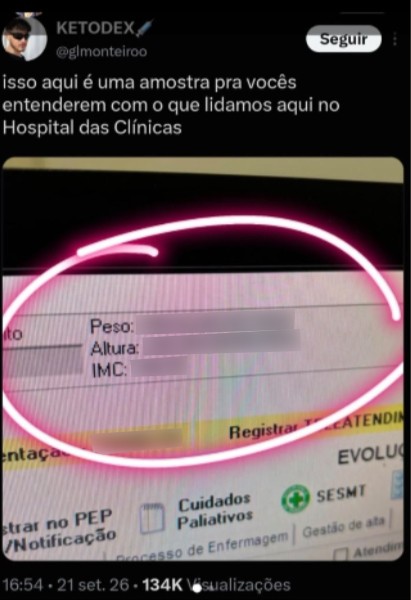 Médico expõe prontuário e faz piada com paciente; HC vê preconceito e advogados apontam infração ética