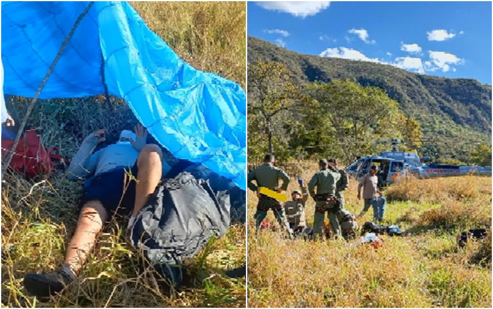 Piloto de parapente cai durante voo em Goiás