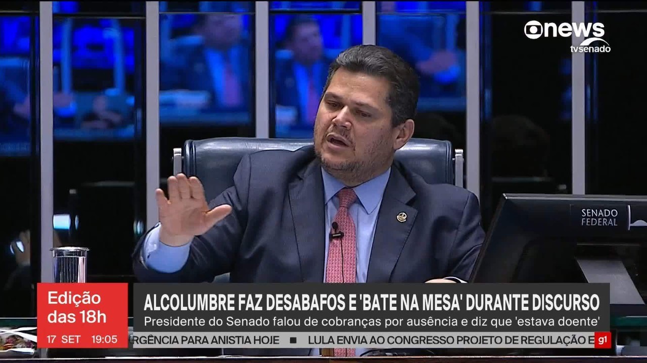 Após desabafo com críticas a Eduardo Bolsonaro, Alcolumbre faz reunião com senadores para 'freio de arrumação'