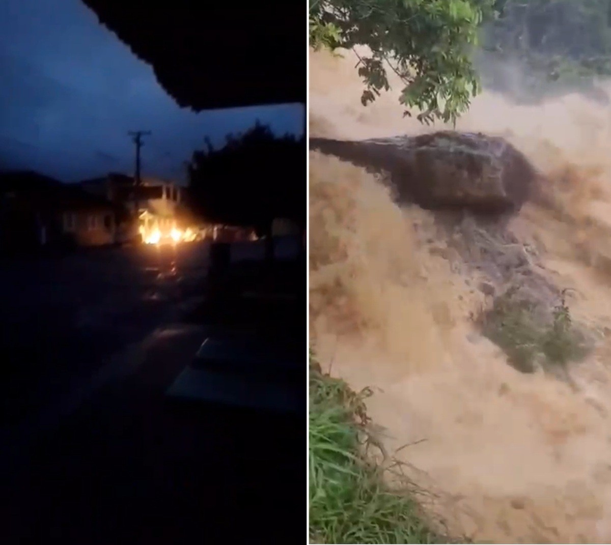Apagão e enxurrada causam transtornos em Bom Jesus do Itabapoana