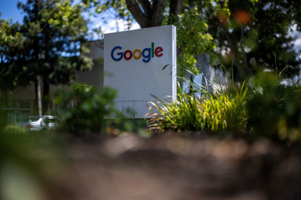 Logotipo do Google em uma instalação de pesquisa da empresa em Mountain View, Califórnia. — Foto: Reuters