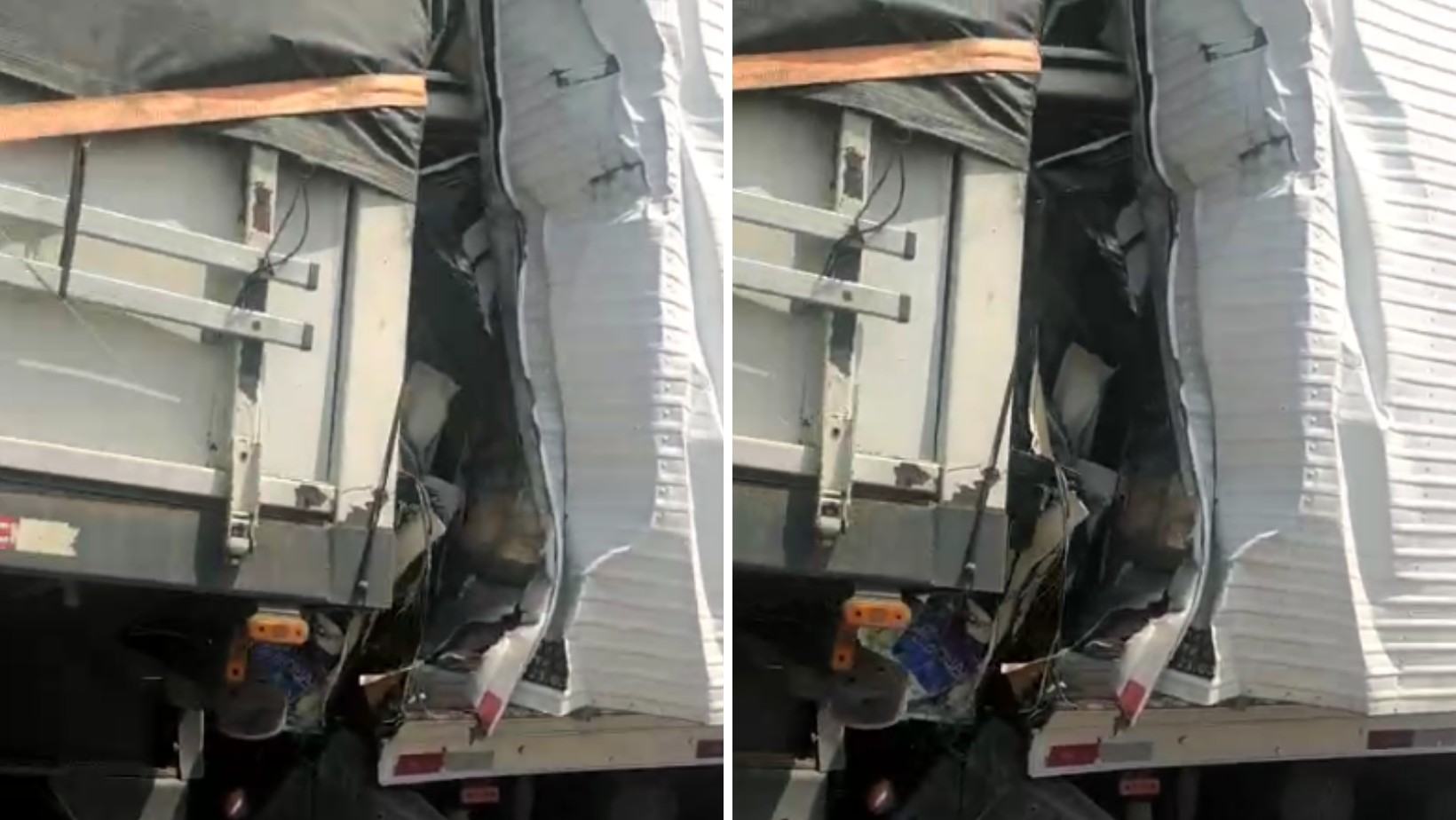 Colisão entre duas carretas provoca interdição parcial na Dutra, em Pindamonhangaba