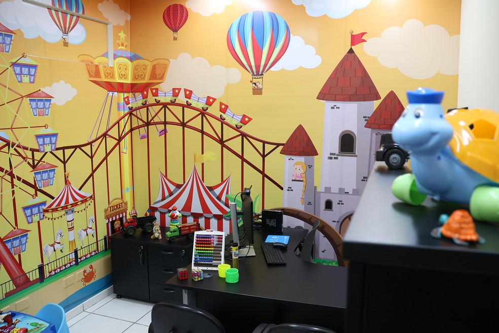 Sala de atendimento especial a crianças e adolescentes. — Foto: Reprodução
