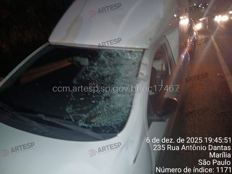 Um pedestre morreu atropelado ao tentar atravessar rodovia em Marília (SP) — Foto: Reprodução/Artesp