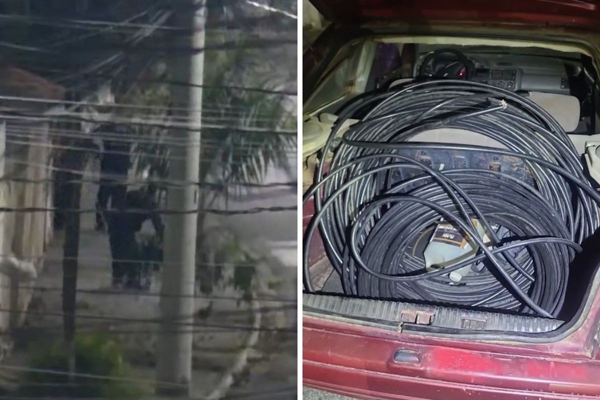 Câmeras flagram furto de cabos de energia, e homem é preso após fuga em Tremembé; veja vídeo