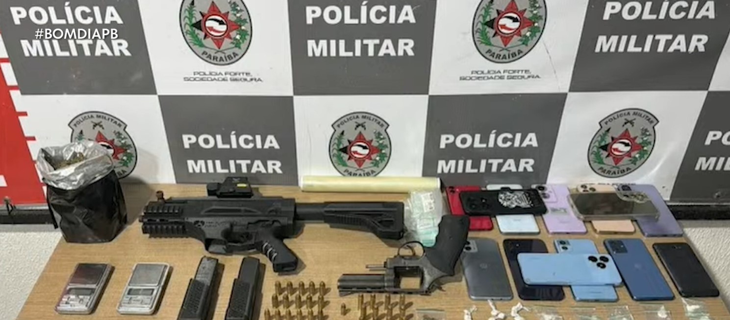 Três pessoas são presas com submetralhadora, drogas e celulares em João Pessoa