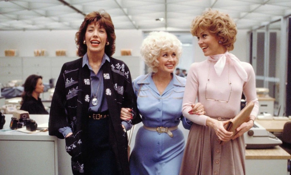 Lily Tomlin, Dolly Parton e Jane Fonda em '9 to 5' — Foto: Reprodução