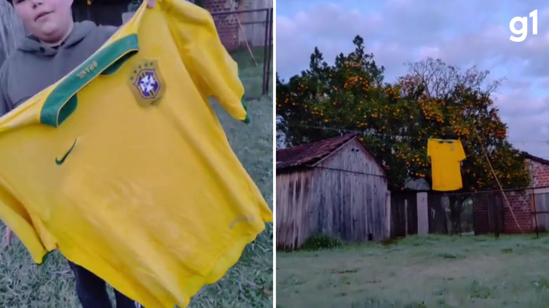 Amanhecer frio congela até camisa do Brasil no RS