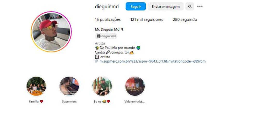 MC Dieguin Md morreu afogado enquanto gravava conteúdo para as redes sociais na represa de Salto Grande, em Americana (SP) — Foto: Reprodução