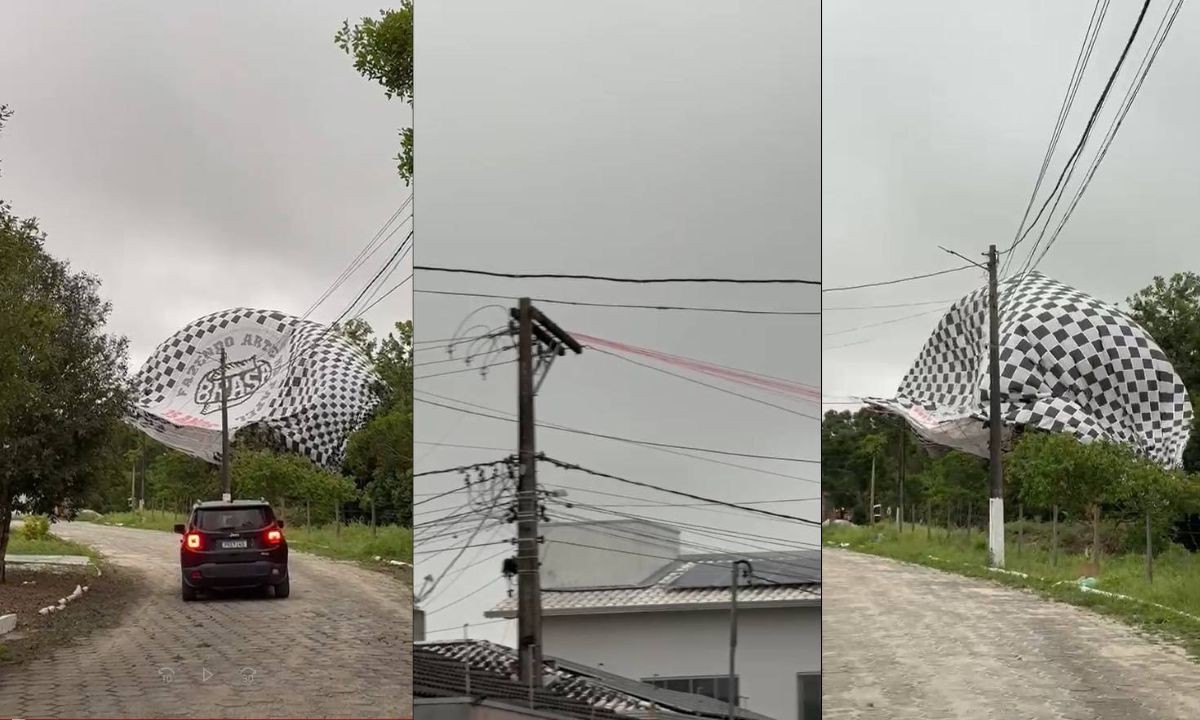 VÍDEO: balão cai sobre casas em cidade da Bahia e causa queda de energia