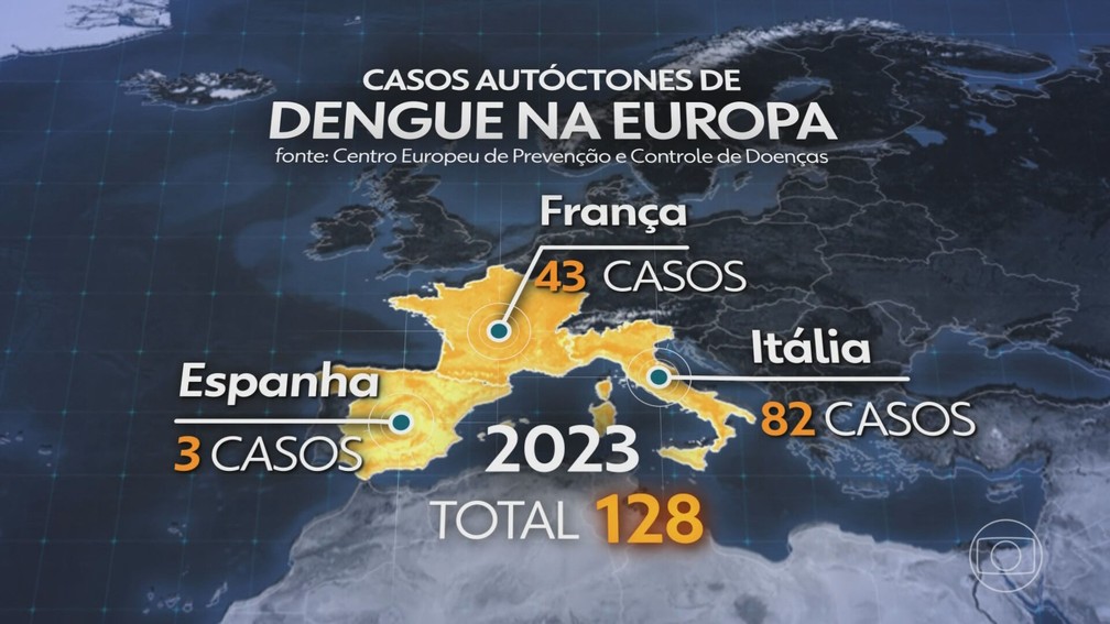 Casos autóctones de dengue na Europa — Foto: JN