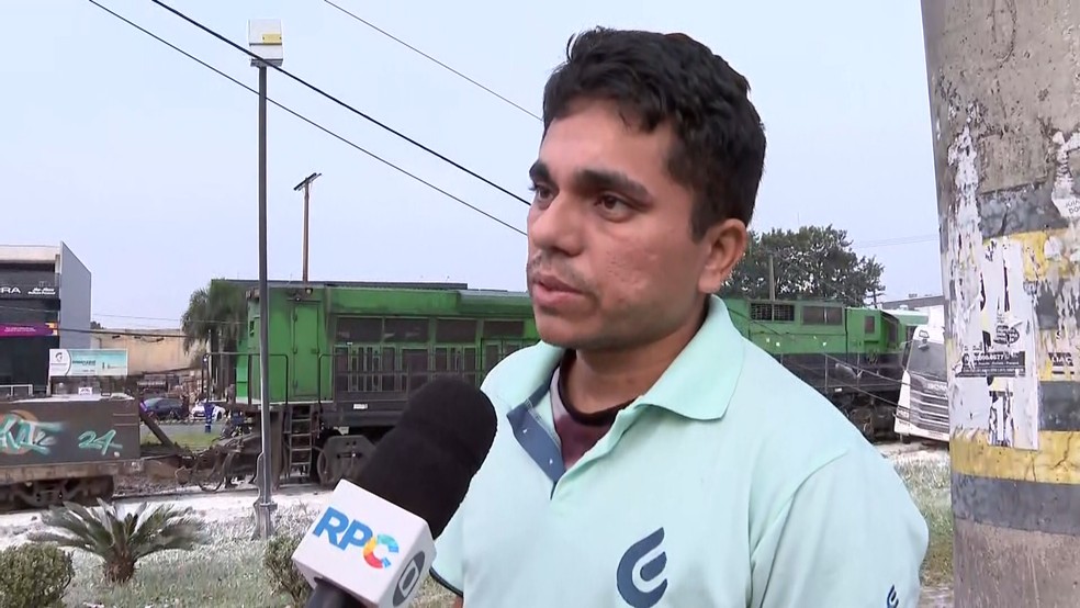Madson sobreviveu ao acidente envolvendo um trem, um caminhão, uma motocicleta e dois carros — Foto: RPC