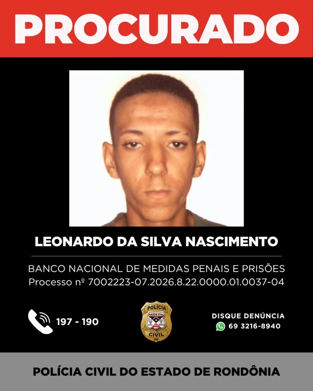 Leonardo da Silva Nascimento — Foto: Reprodução/ Polícia Civil de Rondônia
