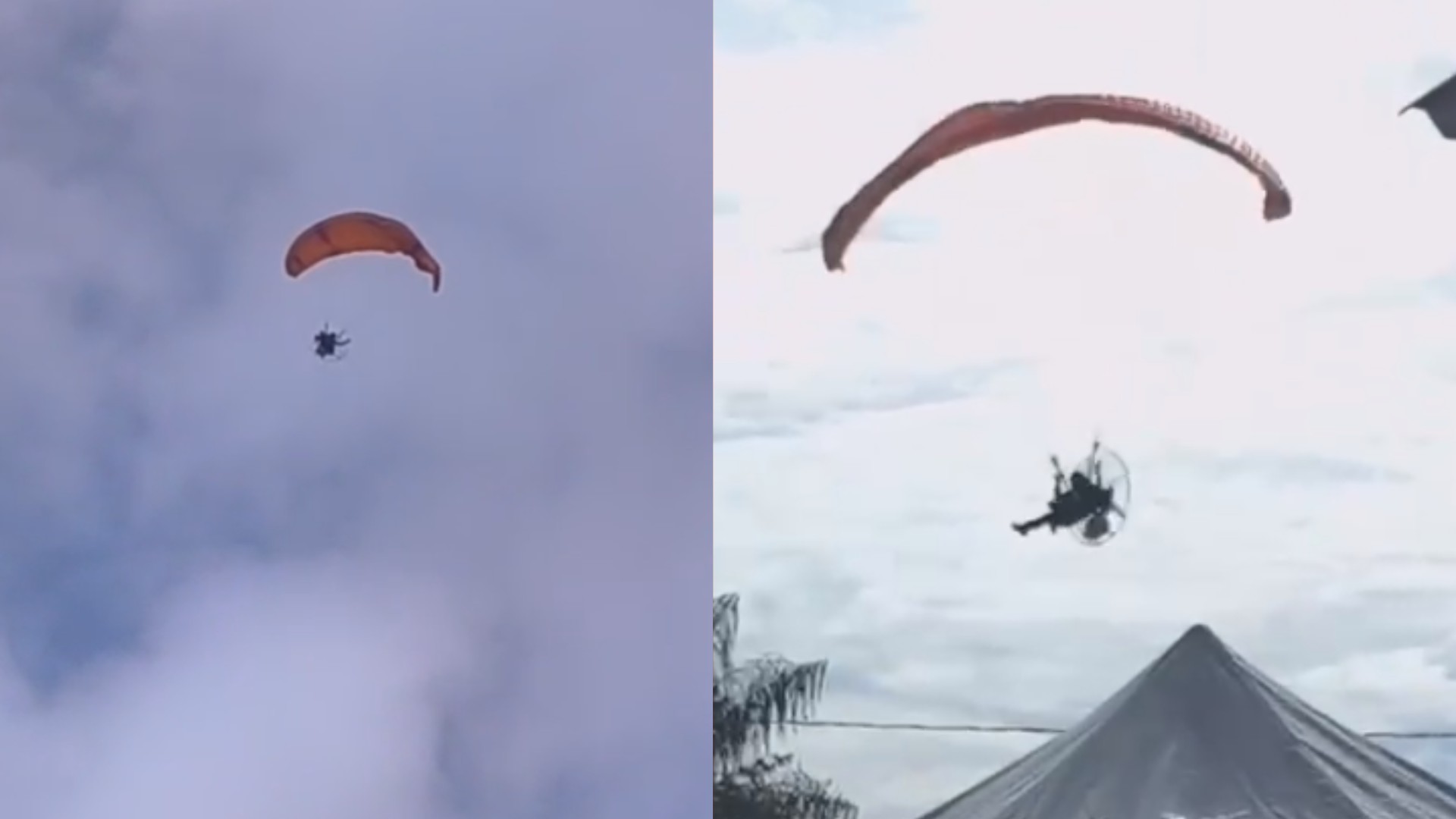 VÍDEO: Piloto de paramotor cai durante voo em Redenção, no Pará