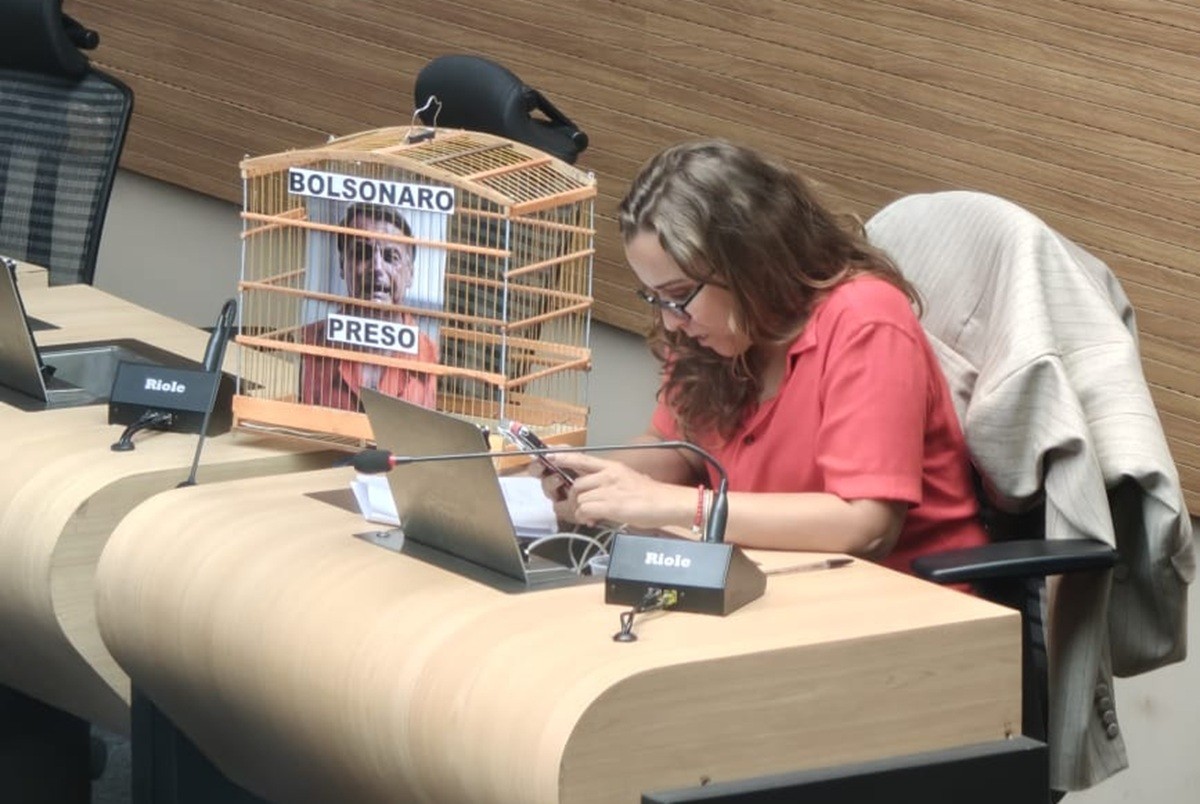 Vereadora denuncia ameaças de morte após levar gaiola com foto de Bolsonaro à Câmara do Recife