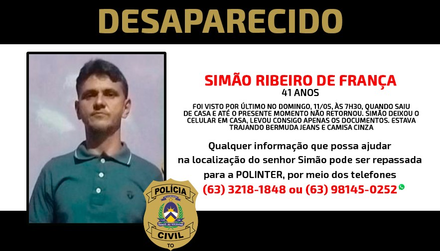 Polícia Civil procura por caseiro que desapareceu em Palmas; irmão suspeita de surto psicótico