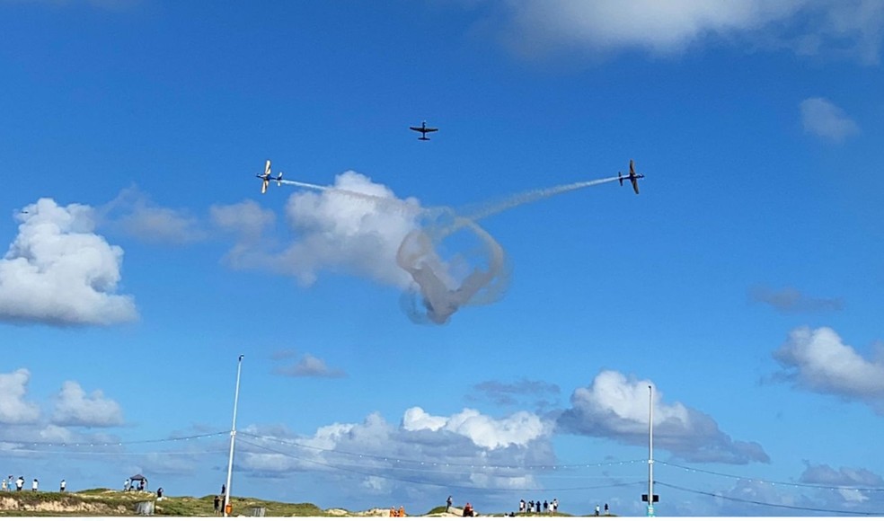 Aviões durante apresentação na Atalaia — Foto: Lilian Fiamma/TV Sergipe