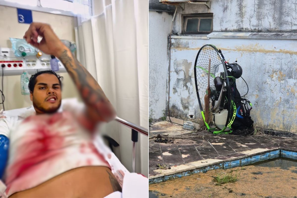 Internado, piloto de paramotor que caiu em quintal de casa relata acidente: 'não deu tempo'