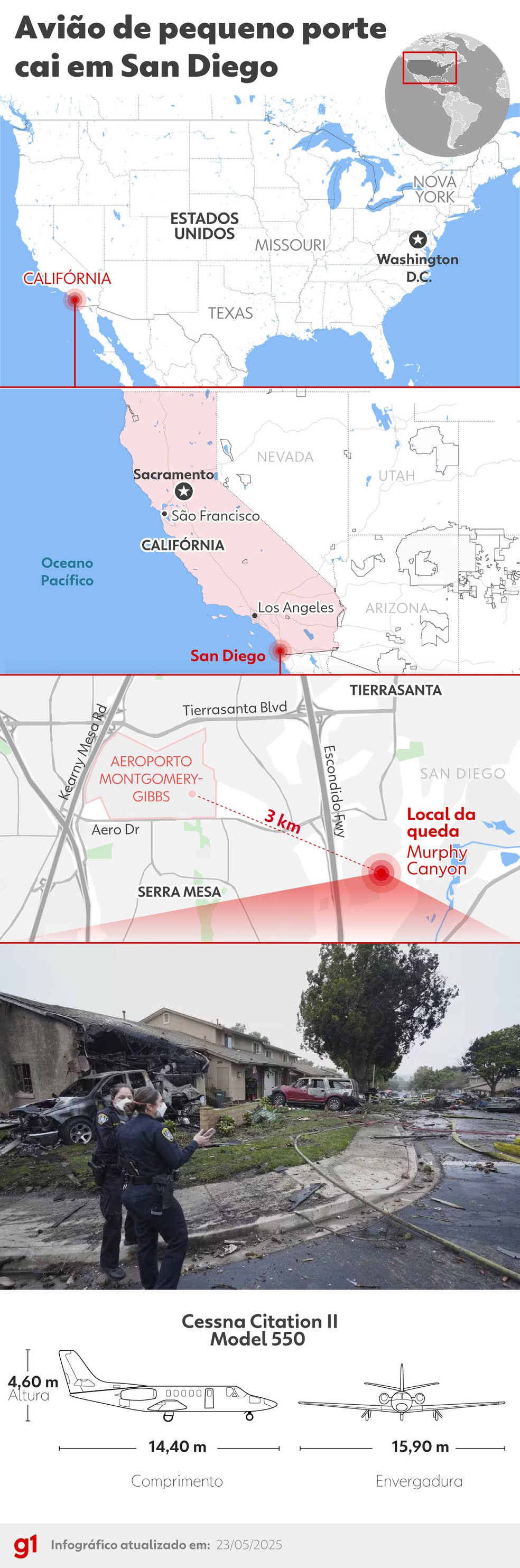 Infográfico de queda de avião de pequeno porte ocorrida nesta quinta (22) — Foto: g1