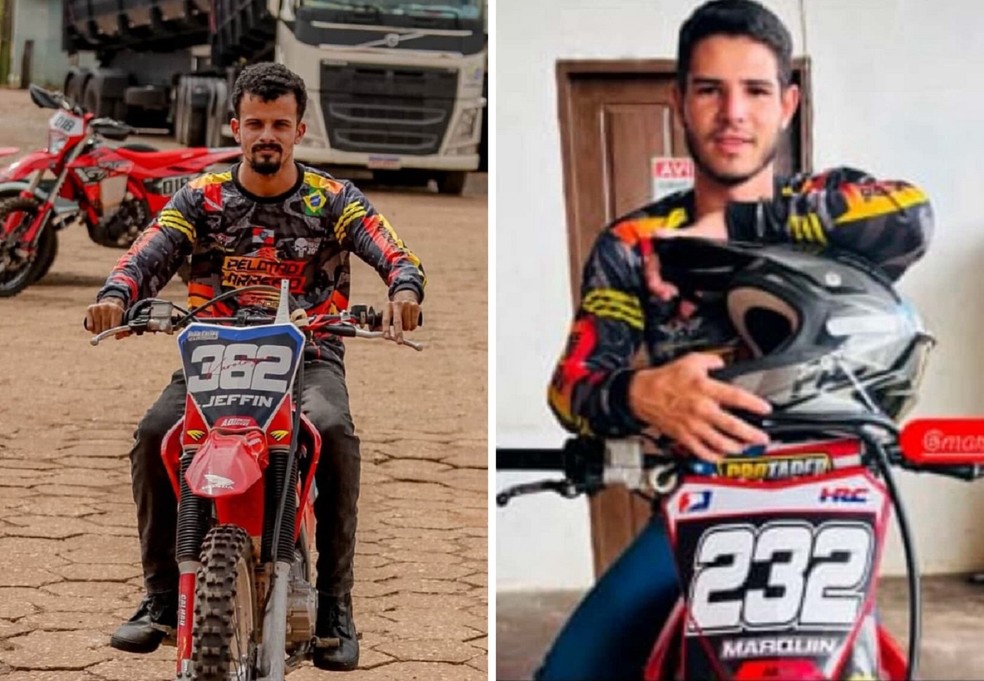 Marcos Vinícius e Jefferson de Oliveira retornavam de um passeio de trilha quando morreram — Foto: Velocross dos amigos/ Arquivo Pessoal