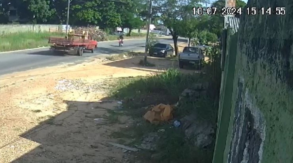 Colisão entre caminhão e moto deixa motociclista morto na cidade de Pacajus, na Grande Fortaleza. — Foto: Reprodução