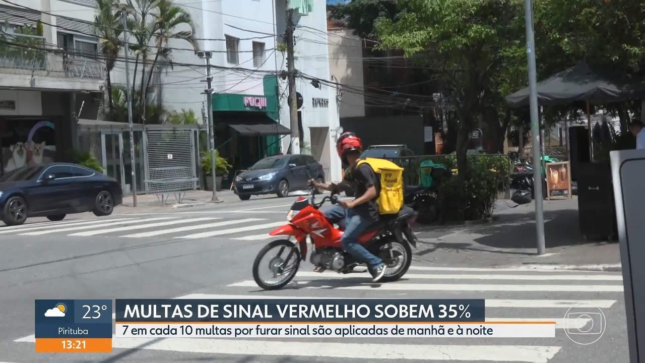 Multas por avançar sinal vermelho sobem 35% na cidade de SP em 2026