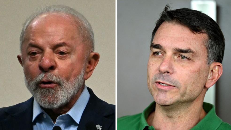 Vantagem de Lula para Flávio Bolsonaro é de cinco pontos, segundo a pesquisa Quaest — Foto: Reprodução