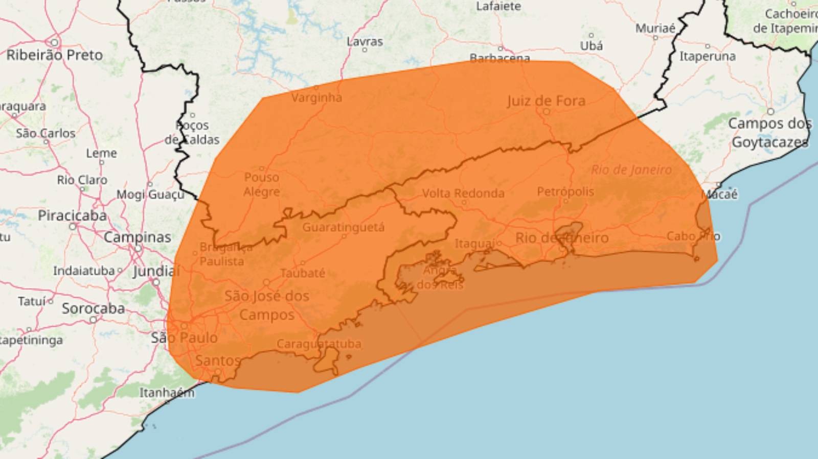 Inmet alerta para risco de tempestades com ventos de até 100 km/h no Vale do Paraíba e região bragantina