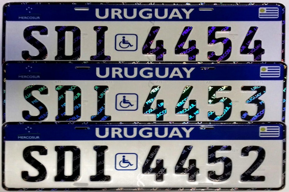 Placa do Mercosul no Uruguai — Foto: Prefeitura de Montevidéo