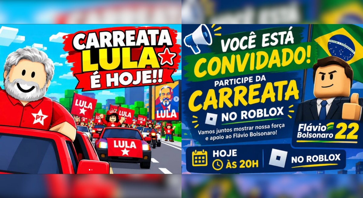 ‘Carreatas’ no Roblox para Flávio e Lula têm buzinaço, ‘bloquinho’ e até ‘showmício’ digital; conheça