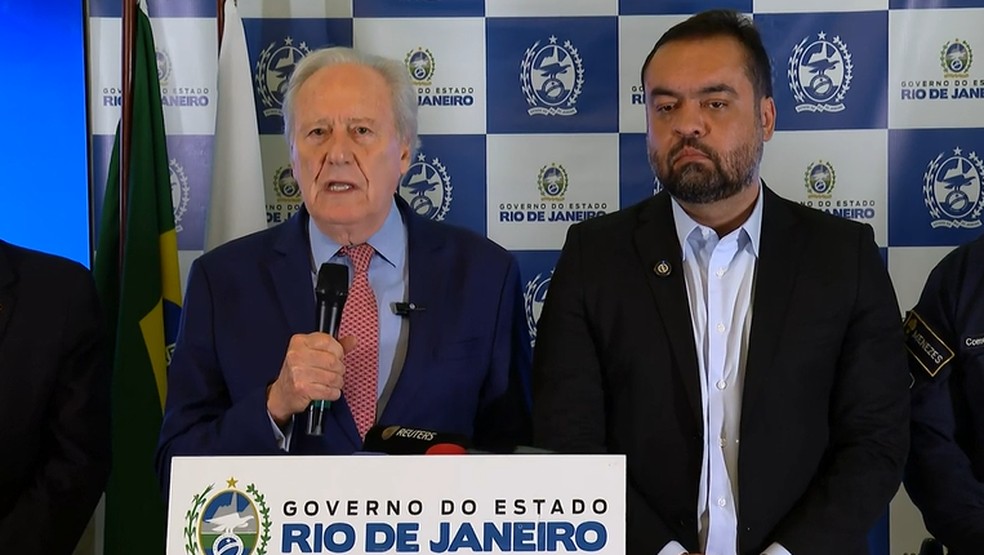 Coletiva Cláudio Castro e Lewandowski no Rio de Janeiro — Foto: Reprodução