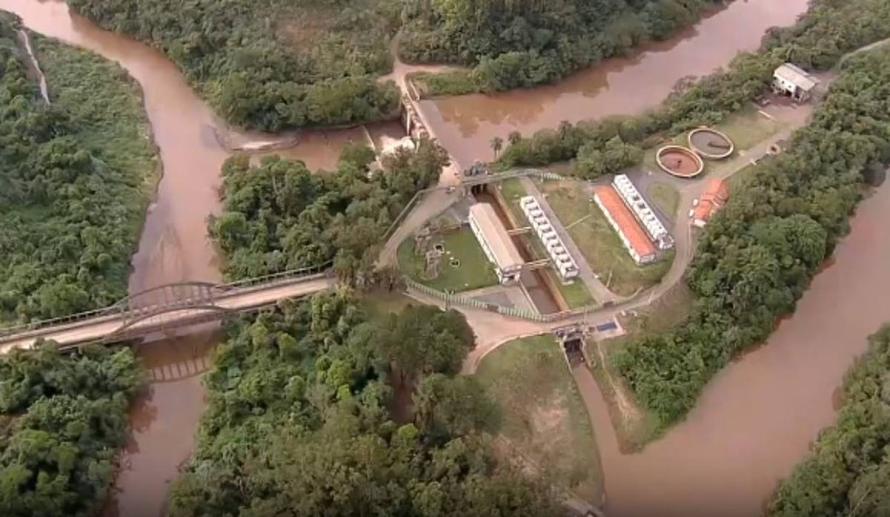 Estação de tratamento de água da Copasa, na Grande BH — Foto: Reprodução/ TV Globo