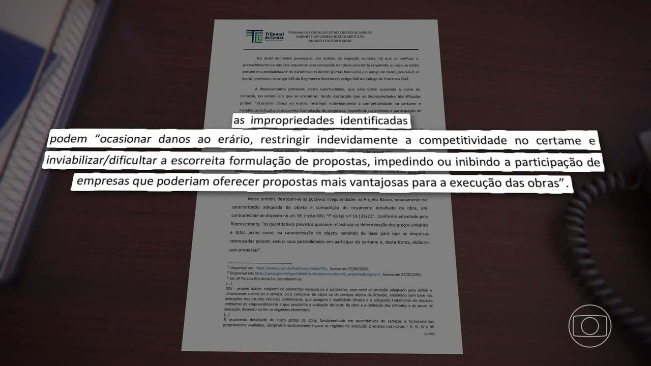 TCE suspende licitação de R$ 425 milhões para reforma de conjuntos habitacionais no RJ 