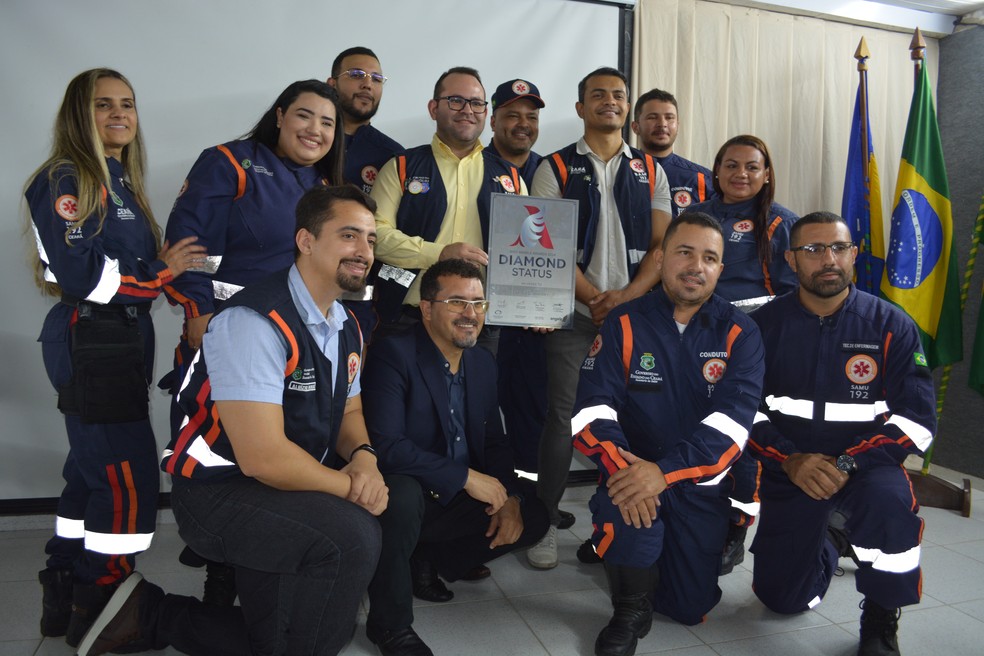 Equipe do Samu em Quixeramobim recebeu certificação internacional em dezembro de 2024. — Foto: Sesa/Reprodução