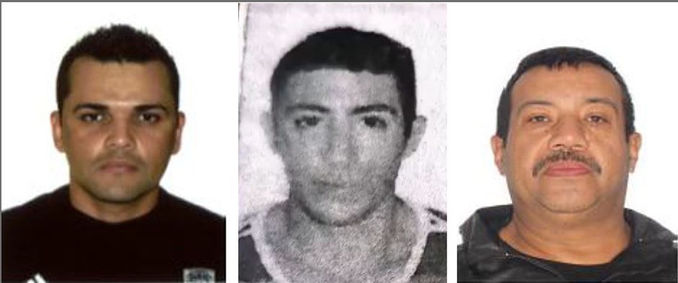 Francisco Alves (à esquerda) é acusado de matar Marcelo Silva (ao centro) com a ajuda de Emerson Brito (à direita). Os dois seguranças vão a júri pelo assassinato do catador de latinhas no Autódromo de Interlagos em 2024 — Foto: Reprodução