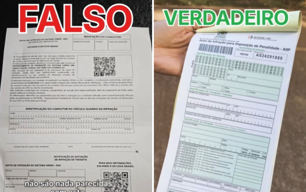 Cantora foi denunciada pela SET por espalhar multas falsas, em Goiás — Foto: Divulgação/Secretaria de Engenharia de Trânsito