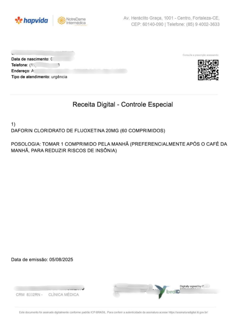 Receita falsa obtida pela reportagem é assinada por médico do Rio Grande do Norte — Foto: g1