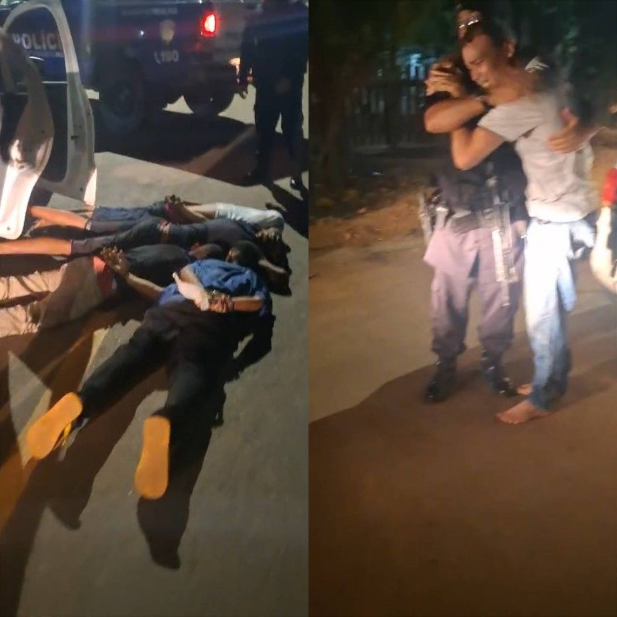 Pai e filho são sequestrados durante assalto em RO; vídeo mostra vítima abraçando policial ao ser resgatada