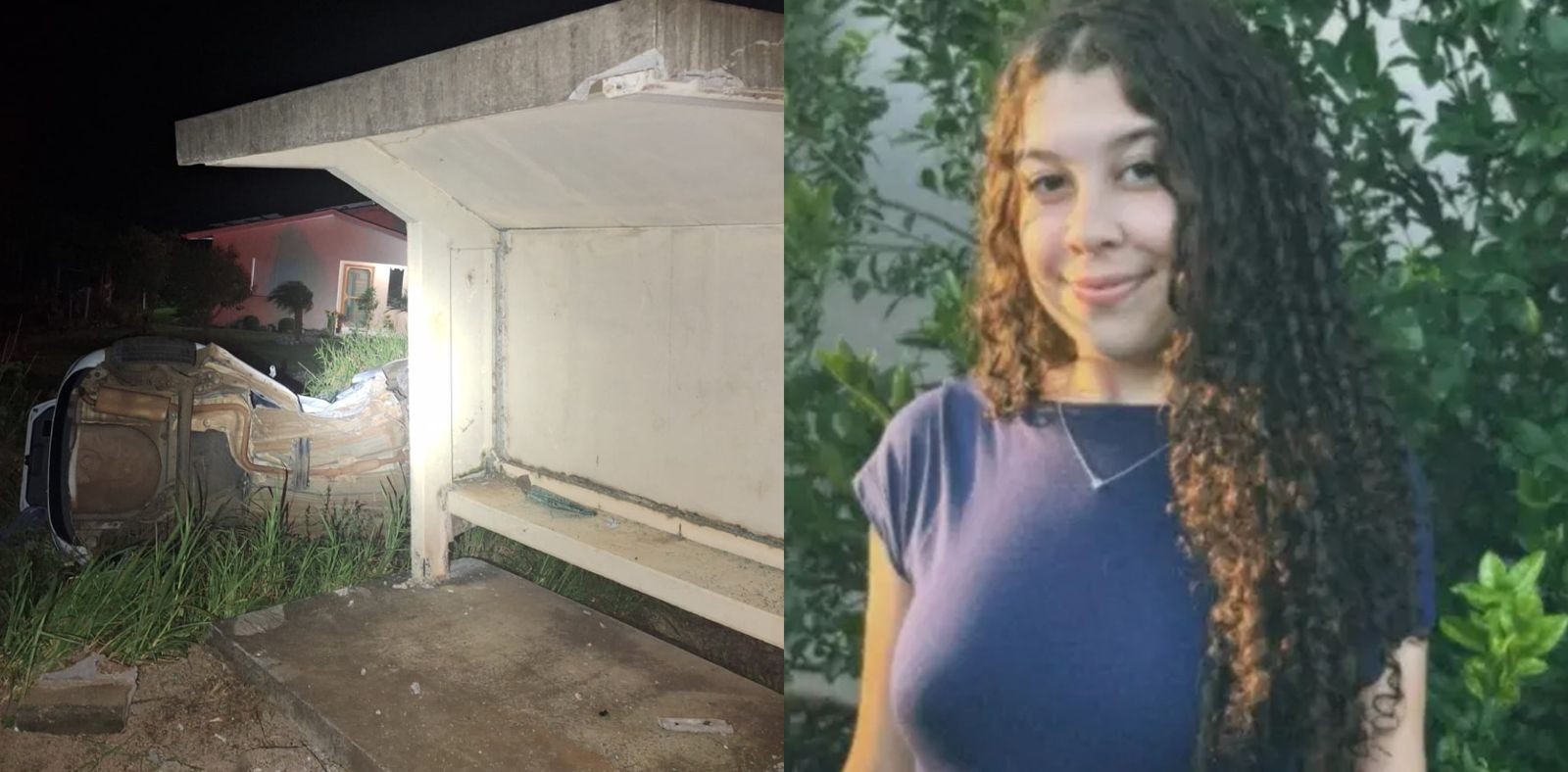 Motorista perde controle de carro em curva, bate em ponto de ônibus e passageira morre em rodovia de SC