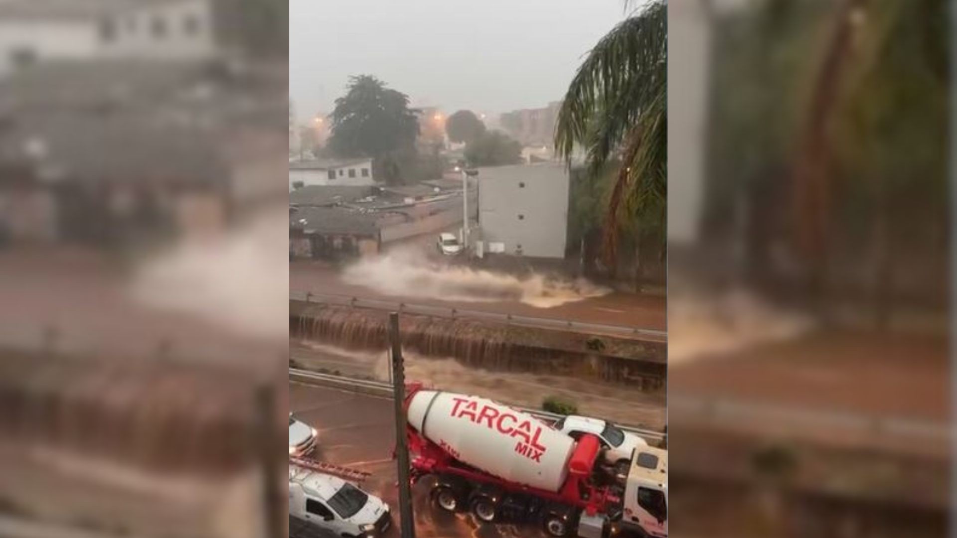 Marginal Botafogo é interditada após fortes chuvas em Goiânia