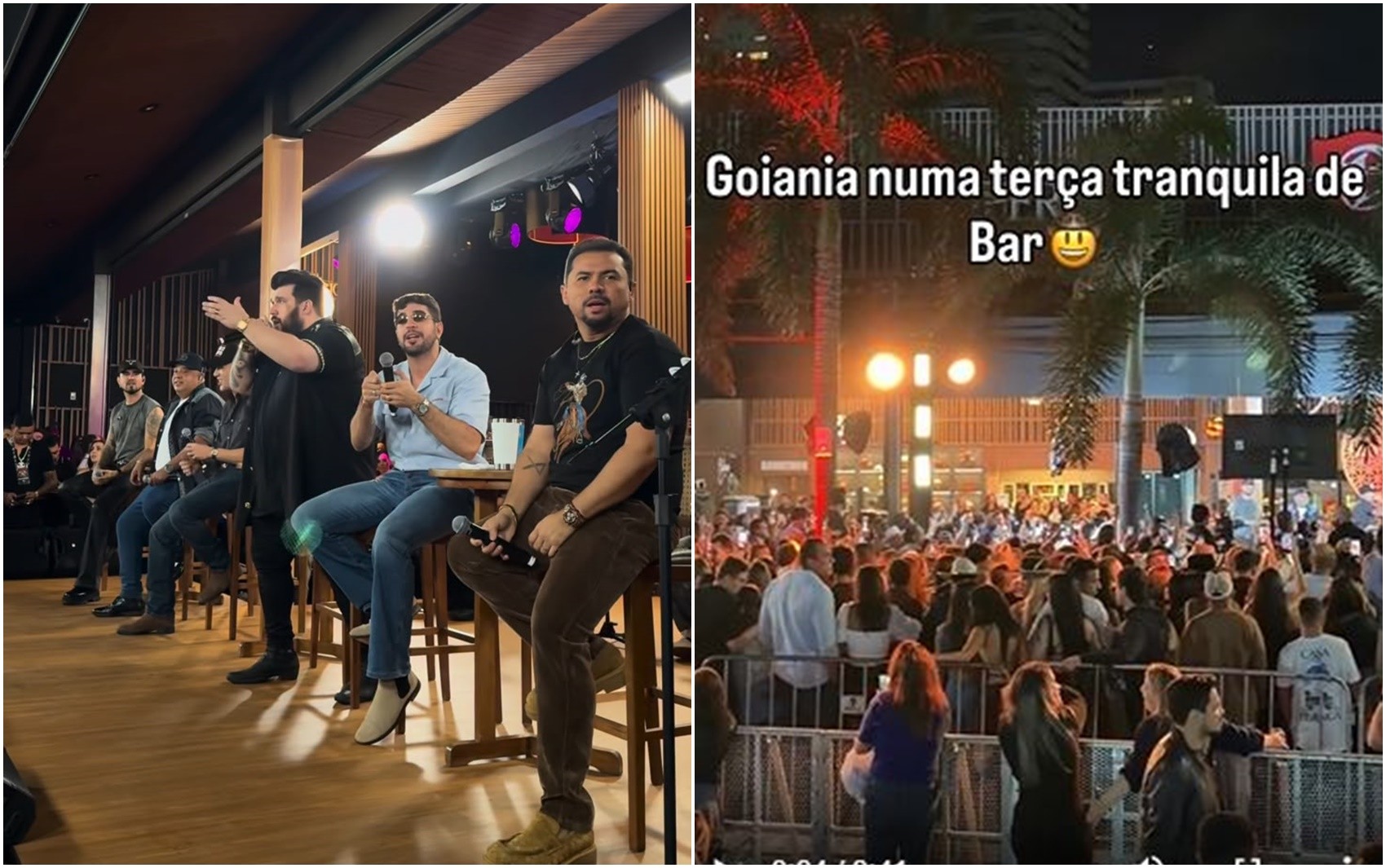 De Zé Vaqueiro a Nattan e Panda: famosos se reúnem em bar e chamam atenção ‘Goiânia em uma terça tranquila’; vídeo 